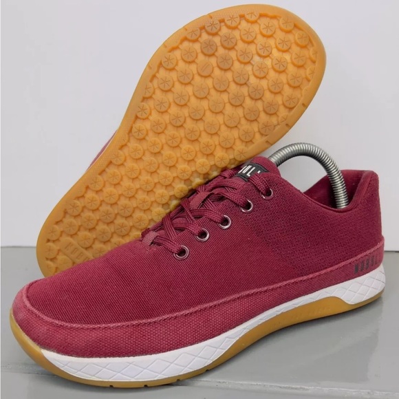 NOBULL Womens Canvas Trainers Size 8.5M Merlot/White/Gum Excellent Condition - Picture 1 of 15